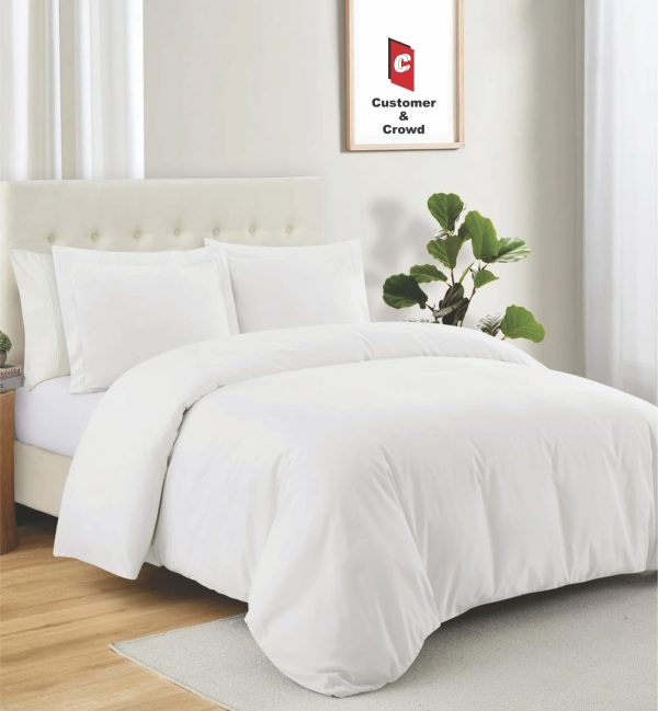 Ivory Duvet Cover Set – 50% Cotton 50% Polycotton Bedding with Pillowcases
