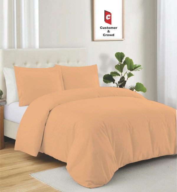 Peach Duvet Cover Set – 50% Cotton 50% Polycotton Bedding with Pillowcases