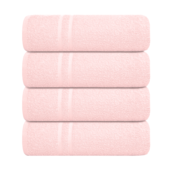 Luxury Soft Cotton Chevron Bath Sheet Blush Pink